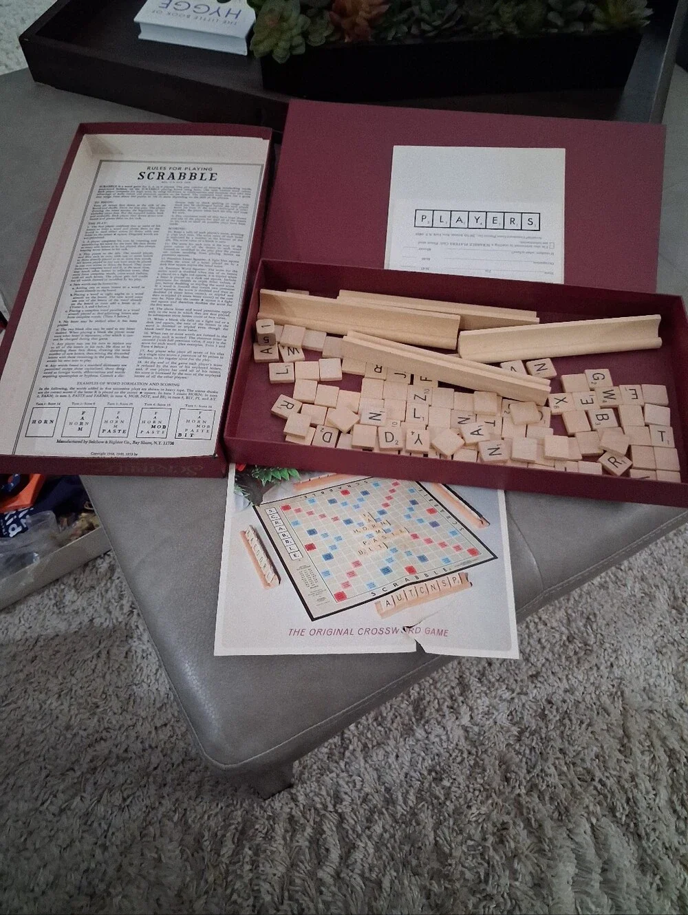 Vintage Scrabble Crossword Board Game By Selchow & Righter